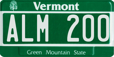 VT license plate ALM200