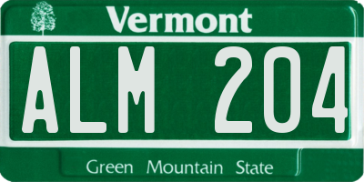 VT license plate ALM204