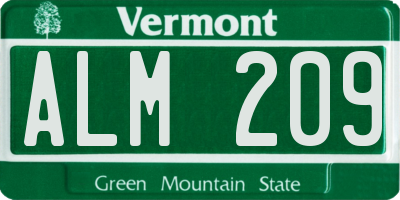 VT license plate ALM209