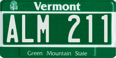 VT license plate ALM211