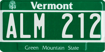 VT license plate ALM212