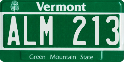 VT license plate ALM213