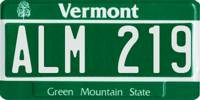 VT license plate ALM219