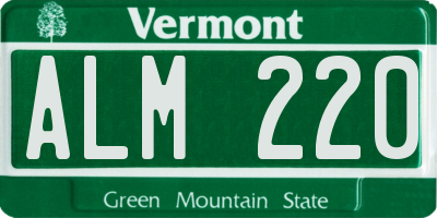 VT license plate ALM220