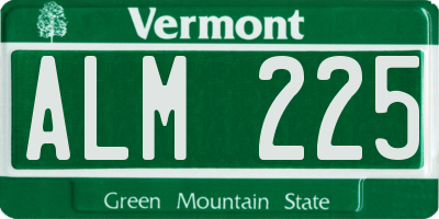 VT license plate ALM225