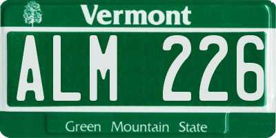 VT license plate ALM226