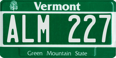 VT license plate ALM227