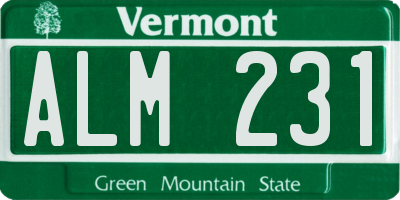 VT license plate ALM231