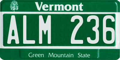 VT license plate ALM236