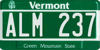 VT license plate ALM237