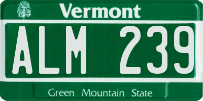 VT license plate ALM239