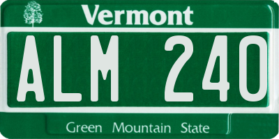 VT license plate ALM240