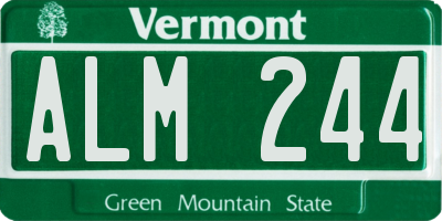 VT license plate ALM244