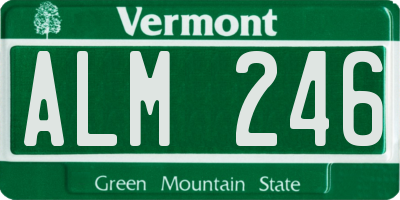 VT license plate ALM246