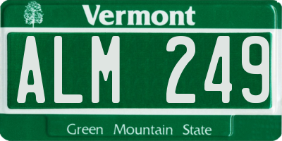VT license plate ALM249