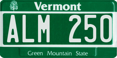 VT license plate ALM250