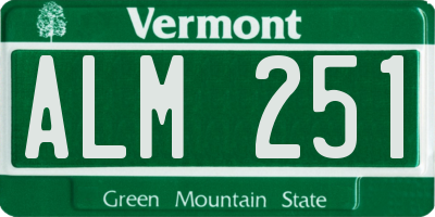 VT license plate ALM251