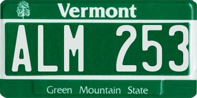 VT license plate ALM253