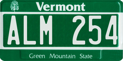 VT license plate ALM254
