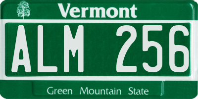 VT license plate ALM256