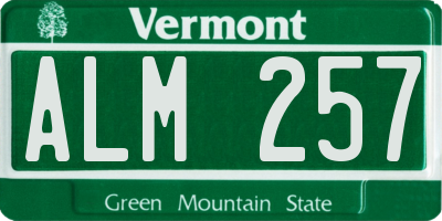 VT license plate ALM257