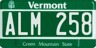 VT license plate ALM258