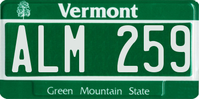 VT license plate ALM259