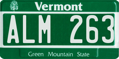 VT license plate ALM263