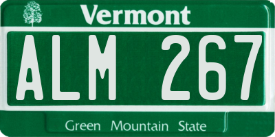 VT license plate ALM267