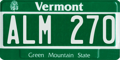 VT license plate ALM270