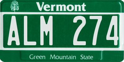 VT license plate ALM274
