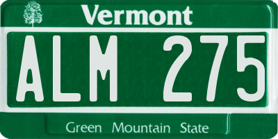 VT license plate ALM275