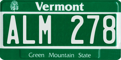 VT license plate ALM278