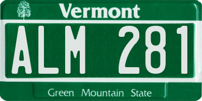 VT license plate ALM281