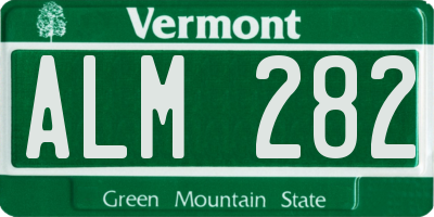 VT license plate ALM282