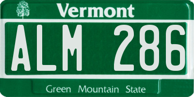 VT license plate ALM286