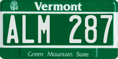 VT license plate ALM287
