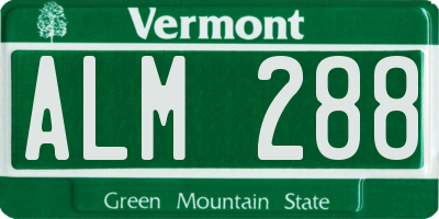 VT license plate ALM288