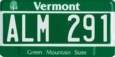VT license plate ALM291