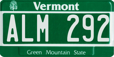 VT license plate ALM292