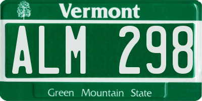 VT license plate ALM298