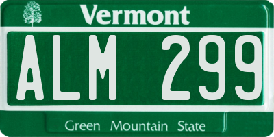 VT license plate ALM299