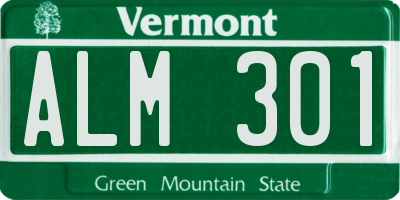 VT license plate ALM301