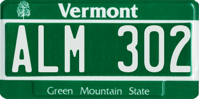 VT license plate ALM302