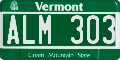 VT license plate ALM303