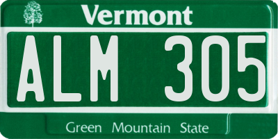 VT license plate ALM305