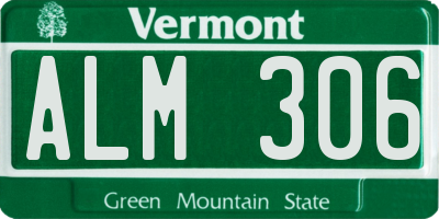 VT license plate ALM306