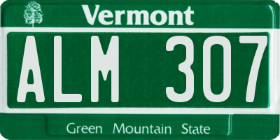 VT license plate ALM307