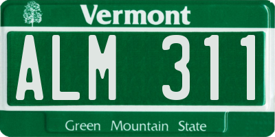 VT license plate ALM311