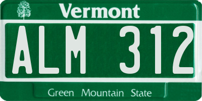 VT license plate ALM312